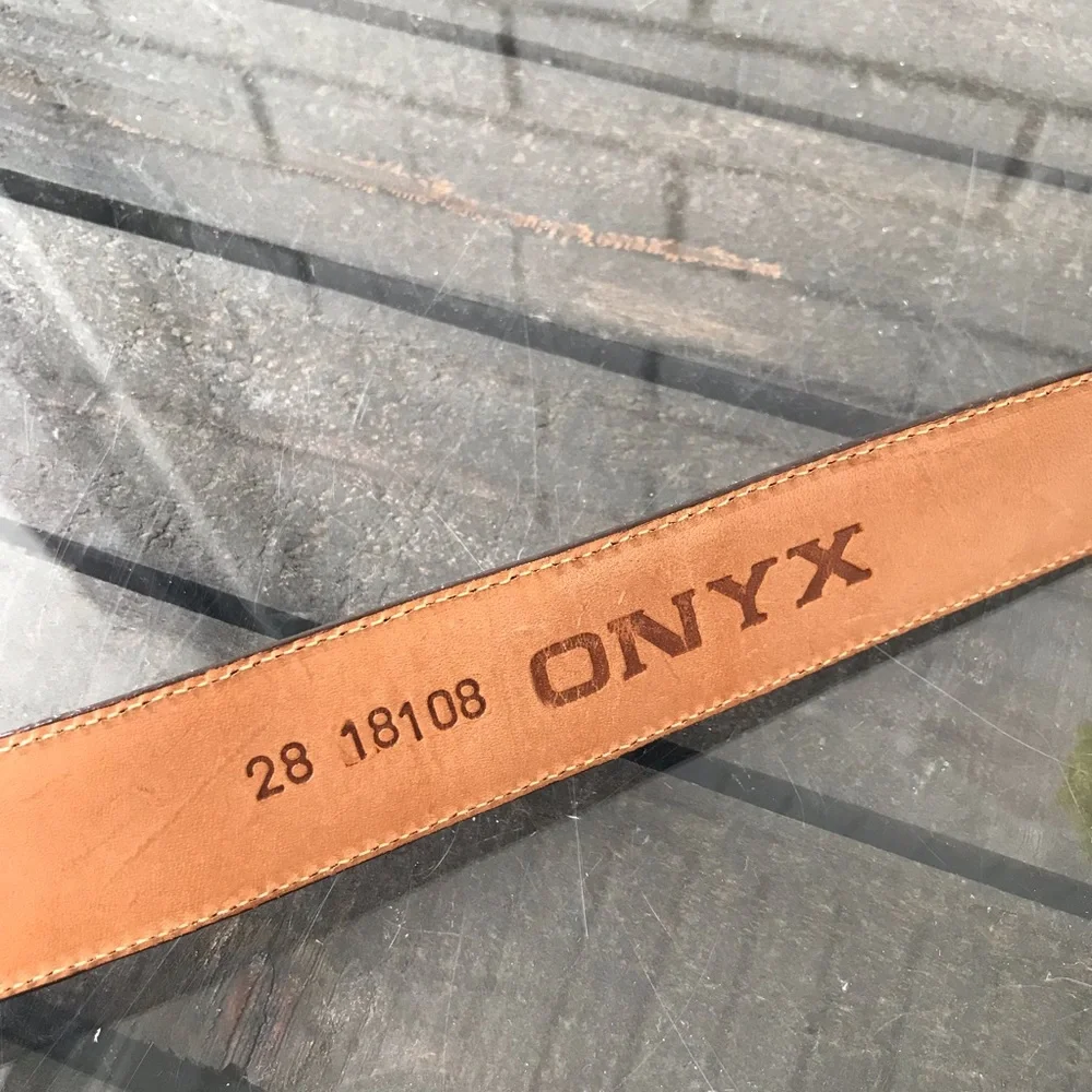 Onyx Men’s Brown Crocodile Western Belt Size 28